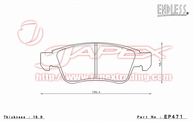 ENDLESS SSS Front Brake Pads EP471 for SKYLINE KV36