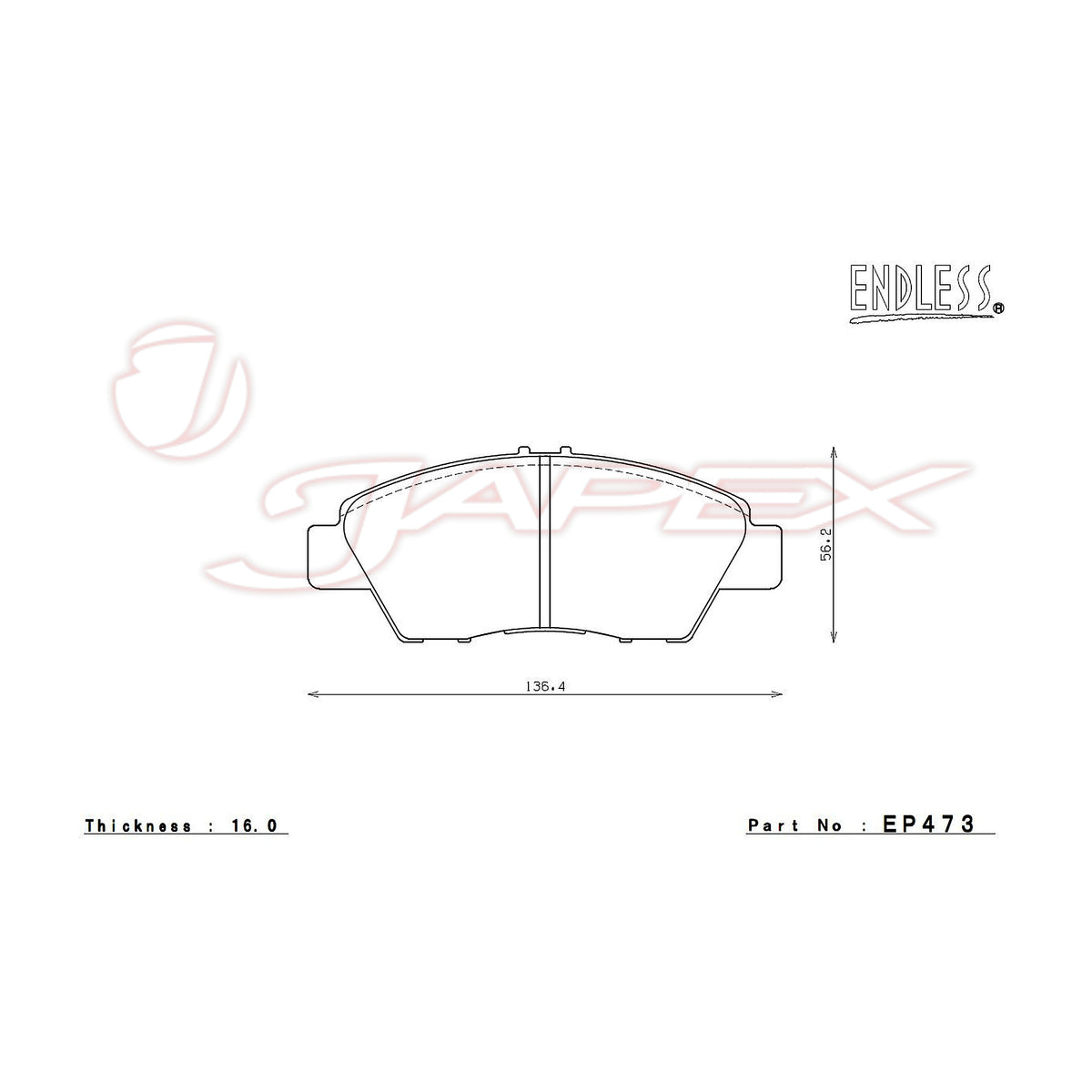ENDLESS SR01 Front Brake Pads EP473 for FIT GE6