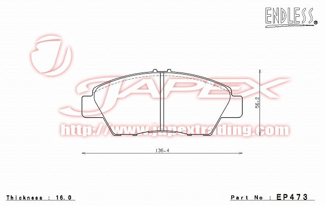 ENDLESS SSS Front Brake Pads EP473 for FIT GK5 / GK6 / GK7 / GP5 / GP6