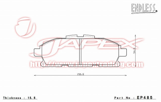 ENDLESS SSS Front Brake Pads EP485 for ELGRAND PE52 / TE52 / PNE52 / TNE52