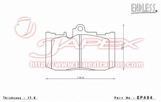 ENDLESS SSS Front Brake Pads EP494 for MARK X GRX133