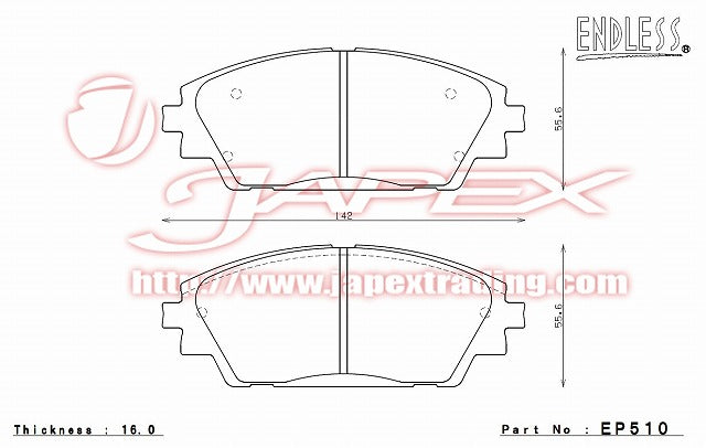 ENDLESS SSS Front Brake Pads EP510 for AXELA SPORT BM5FS / BMEFS / BM2FS / BM5AS
