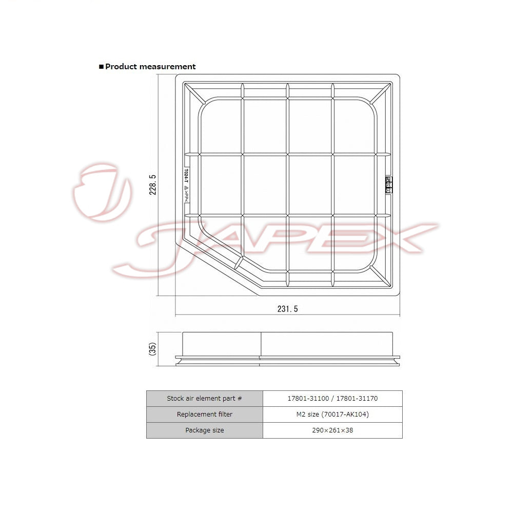 HKS Super Air Filter 70017-AT124 for IS300 ASE30