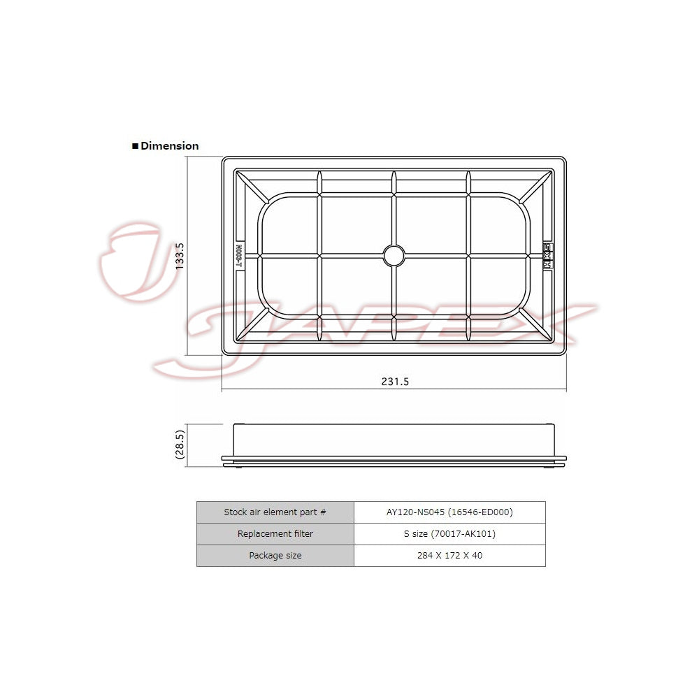 HKS Super Air Filter 70017-AN103 for NOTE NE11