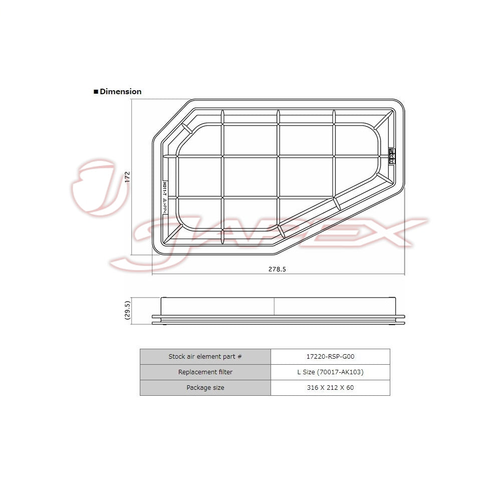 HKS Super Air Filter 70017-AH111 for CIVIC TYPE R EURO FN2