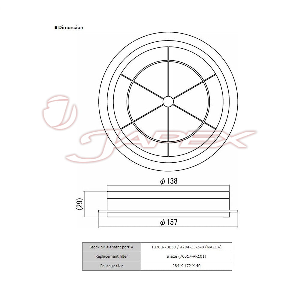 HKS Super Air Filter 70017-AS101 for CERVO MODE CN21S