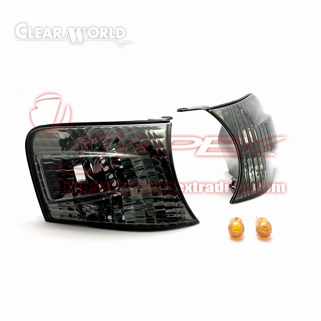CLEAR WORLD Smoke Lens Crystal Corner Indicators FCT-08 for CHASER GX100/JZX100