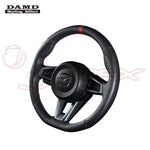 DAMD Sports Steering Wheel Napa Leather With Red Euro Stitch SS358-M for ROADSTER ND5RC