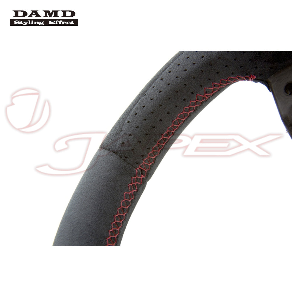 DAMD Sports Steering Wheel Ultra Suede With Red Euro Stitch SS358-M for ROADSTER ND5RC