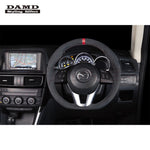 DAMD Sports Steering Wheel Ultra Suede With Red Euro Stitch SS360-M for AXELA HYBRID BYEFP