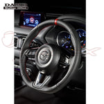 DAMD Sports Steering Wheel Napa Leather With Red Euro Stitch SS360-M(L) for DEMIO DJ5FS / DJLAS / DJLFS