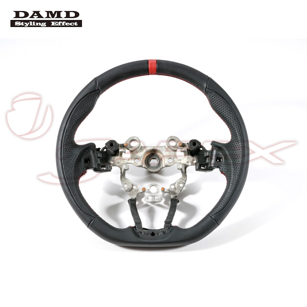 DAMD Sports Steering Wheel Napa Leather With Red Euro Stitch SS360-M(L) for AXELA BM2FP / BM5AP / BMLFP