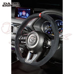 DAMD Sports Steering Wheel Ultra Suede With Red Euro Stitch SS360-M(L) for CX-8 KG2P / KG5P