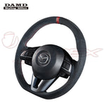 DAMD Sports Steering Wheel Ultra Suede With Red Euro Stitch SS365-M for ATENZA GJ2AP / GJ5FP / GJEFP