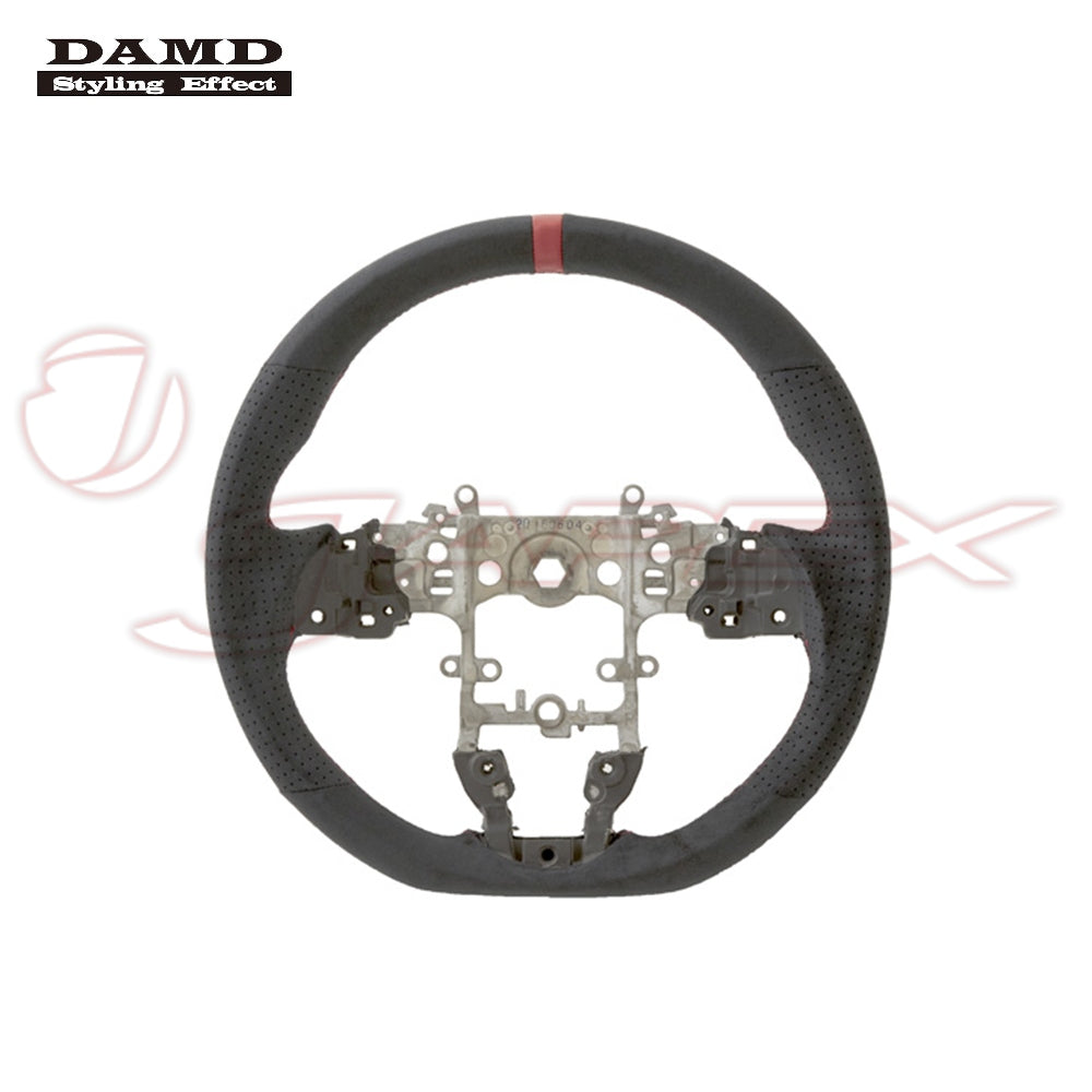DAMD Sports Steering Wheel Ultra Suede With Red Euro Stitch SS365-M for ATENZA WAGON GJ2AW / GJ2FW / GJ5FW / GJEFW