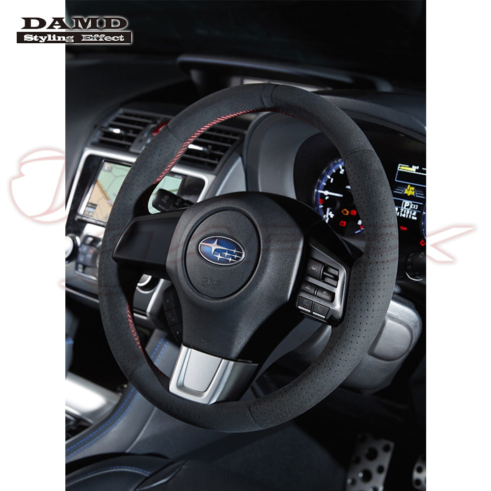 DAMD Sports Steering Wheel Ultra Suede With Red Stitch SS360-RS for WRX STI VAB