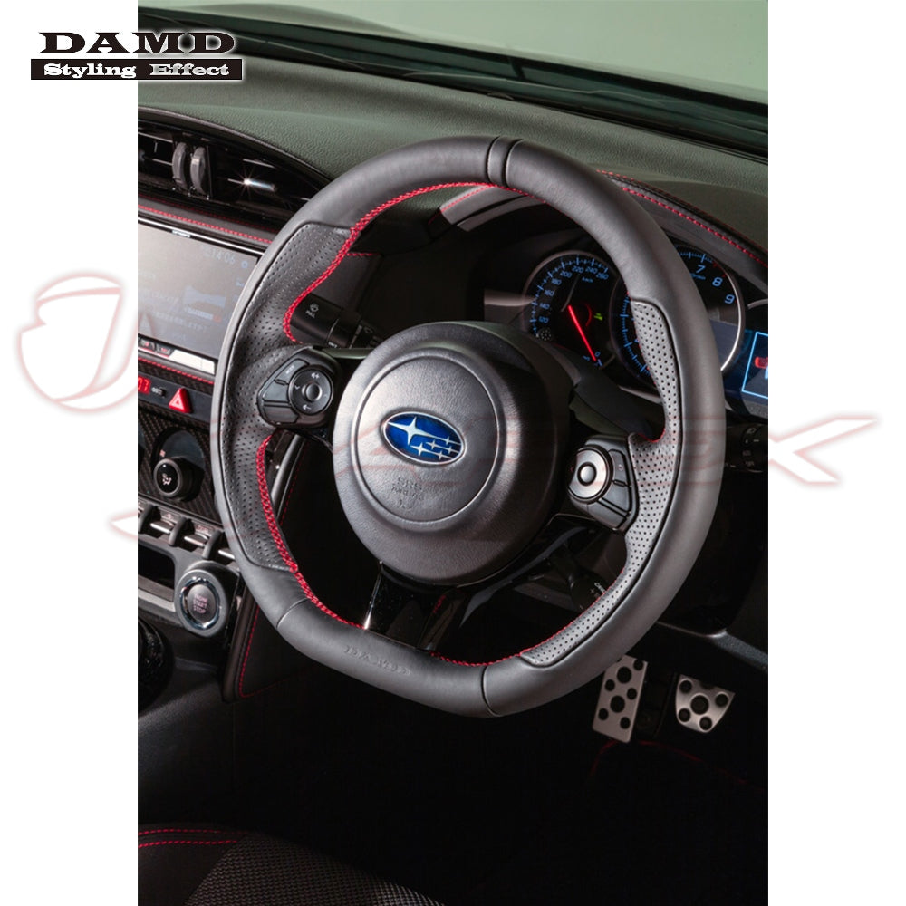 DAMD Sports Steering Wheel Black Leather With Red Stitch SS358-Z(L) for BRZ ZC6