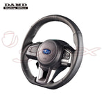 DAMD Sports Steering Wheel Black Leather With Grey Stitch SS362-RX for IMPREZA SPORT GP2 / GP3 / GP6 / GP7