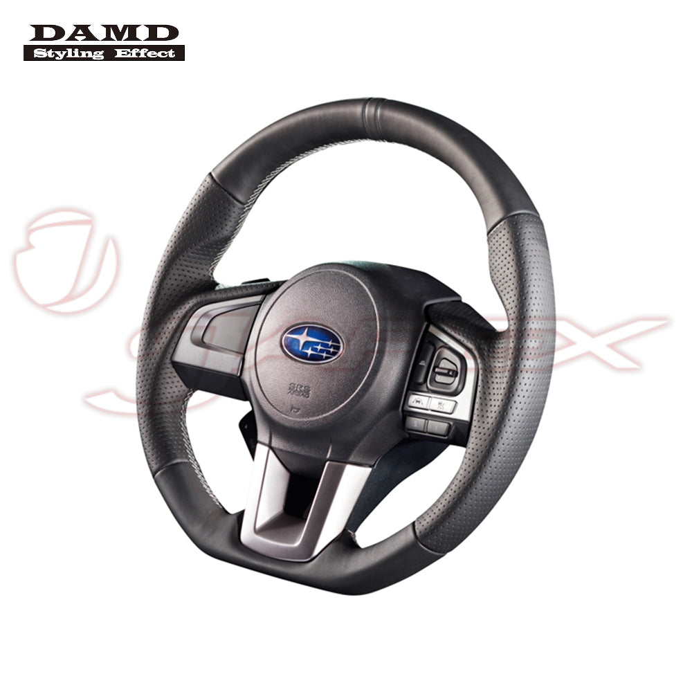 DAMD Sports Steering Wheel Black Leather With Grey Stitch SS362-RX for XV HYBRID GPE