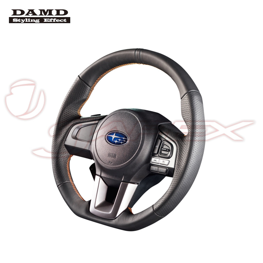 DAMD Sports Steering Wheel Black Leather With Orange Stitch SS362-RX for FORESTER SJ5 / SJG
