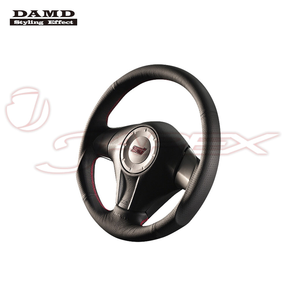 DAMD Sports Steering Wheel Red Stitch SS358-S(L) for IMPREZA ANESIS GE2 / GE3 / GE6 / GE7