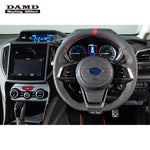 DAMD Sports Steering Wheel Black Leather With Blue And Red Cross Stitch SS359-GT for LEGACY B4 BN9