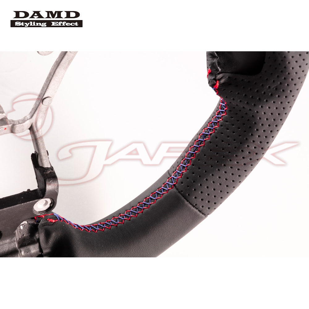 DAMD Sports Steering Wheel Black Leather With Blue And Red Cross Stitch SS359-GT for LEGACY OUTBACK BS9