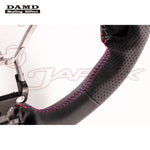 DAMD Sports Steering Wheel Black Leather With Blue And Red Cross Stitch SS359-GT for FORESTER SK9 / SKE