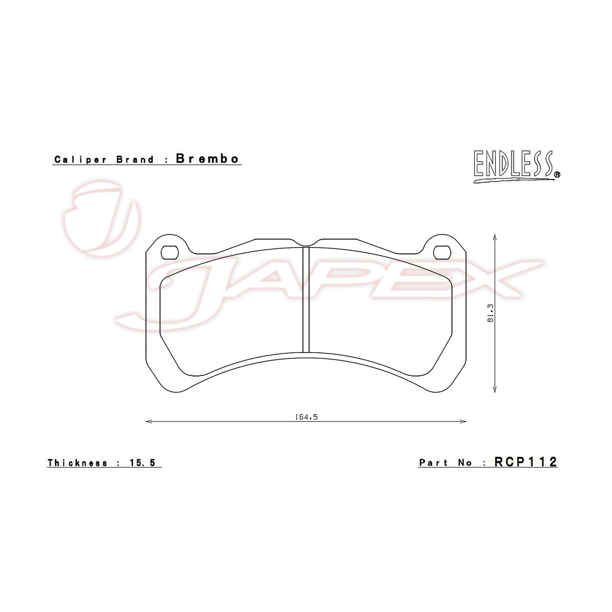 ENDLESS SR01 Front Brake Pads RCP112 for IMPREZA HATCHBACK STI GRB