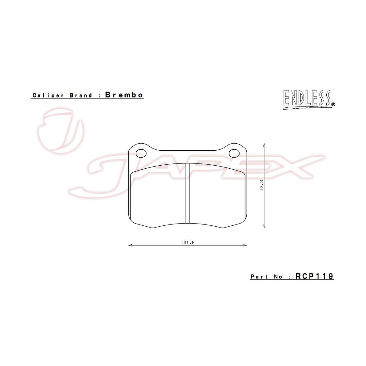 ENDLESS SR01 Front & Rear Brake Pad Set RCP112 / RCP119 for IS F USE20